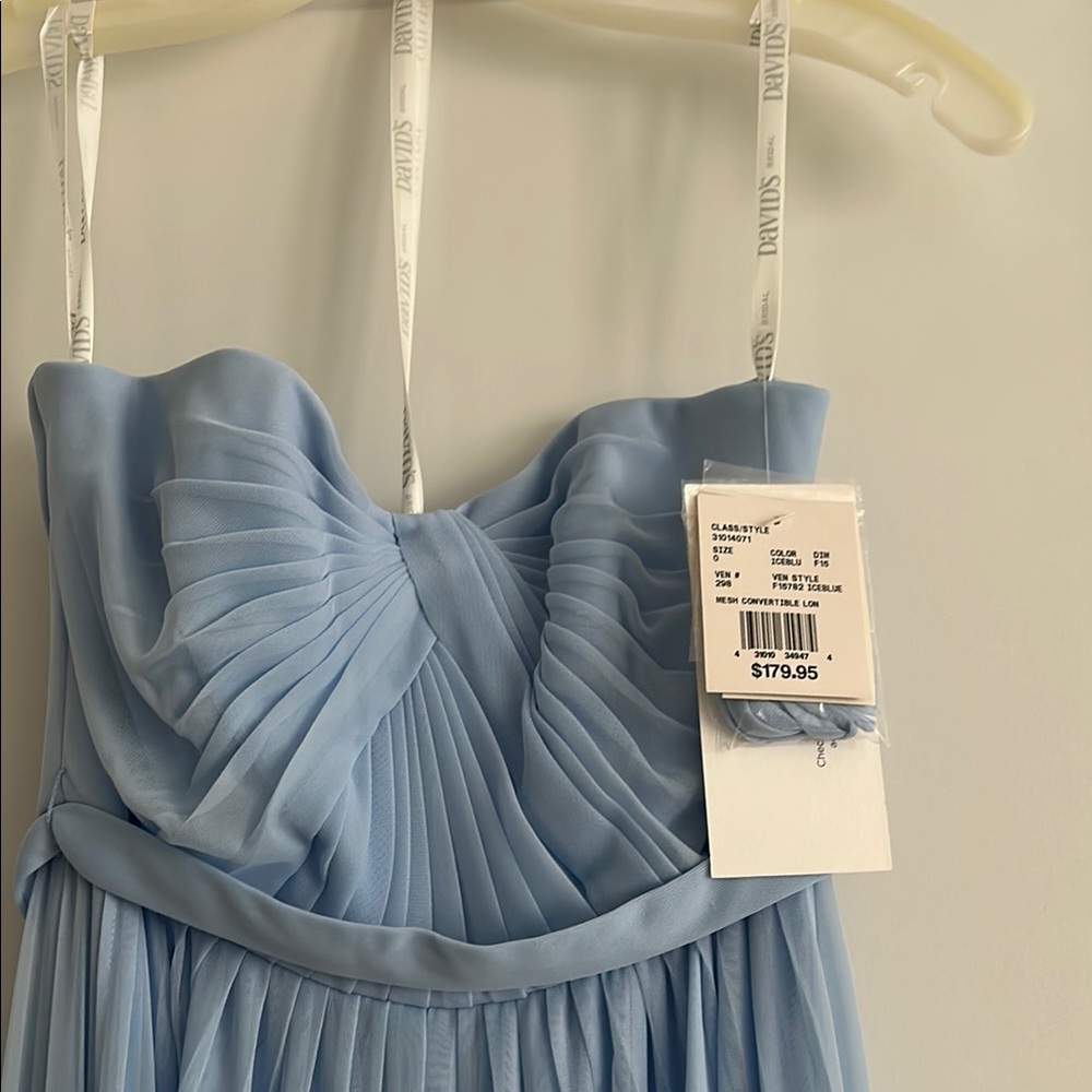 Elegant Ice Blue Strapless Gown - Picture 3 of 5